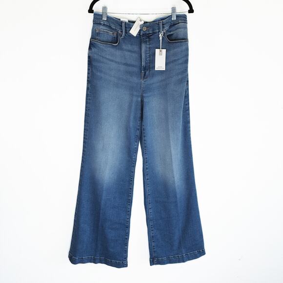 NWT Anthropologie Good American Good Waist High Rise Palazzo Wide Leg Jeans 32 - Picture 14 of 14